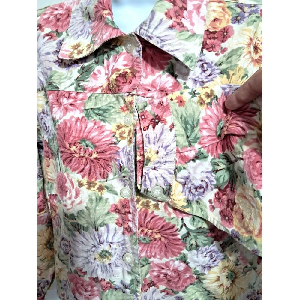 New Identity Women's Floral Cotton Jacket Size L - Picture 6 of 12